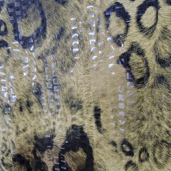 Exclusively Misook green leopard light jacket Size XL animal Print blazer - Picture 4 of 6